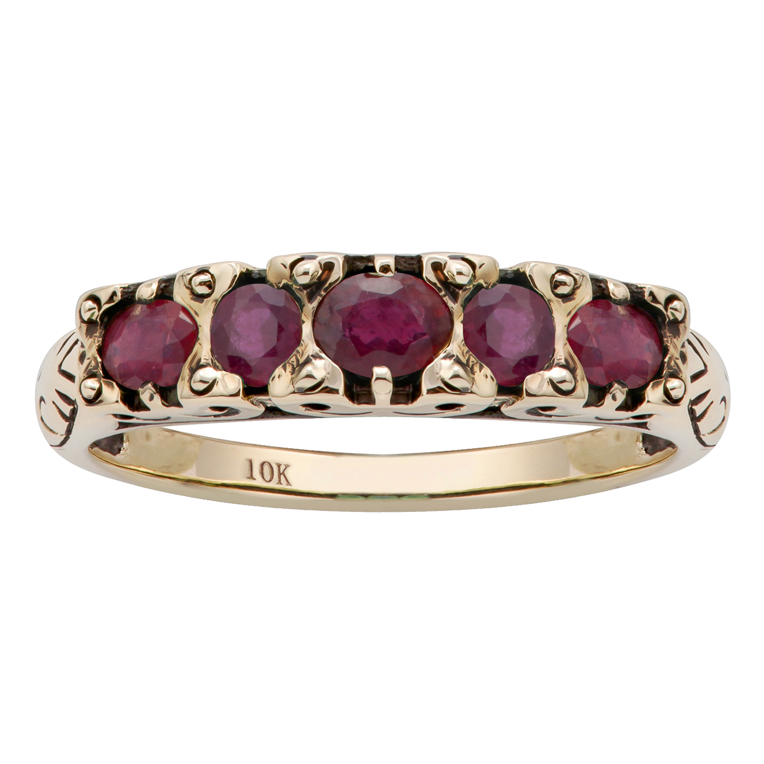 10k Yellow Gold Genuine Ruby Anniversary Ring eBay