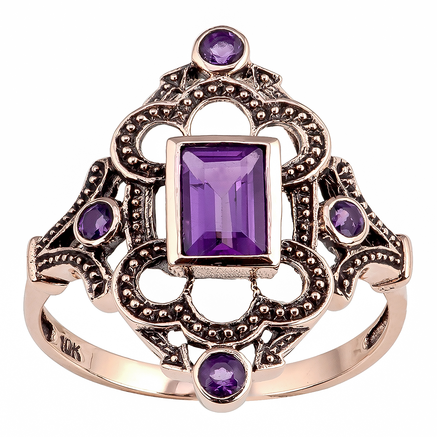 10k amethyst ring